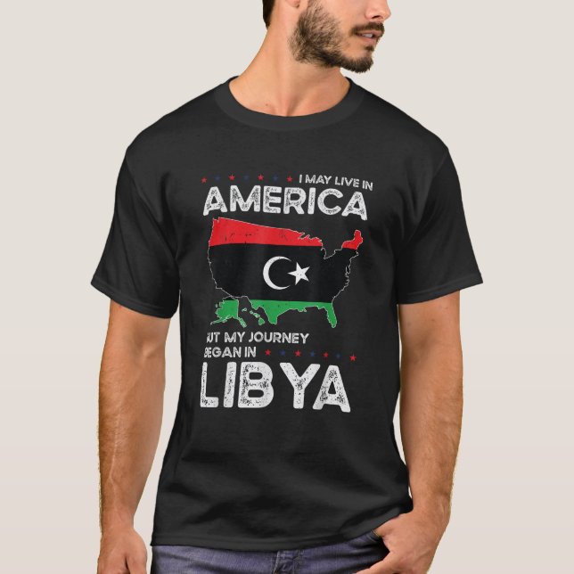 T-shirt Drapeau libyen américain Patriot USA Grosse Libye  (Devant)