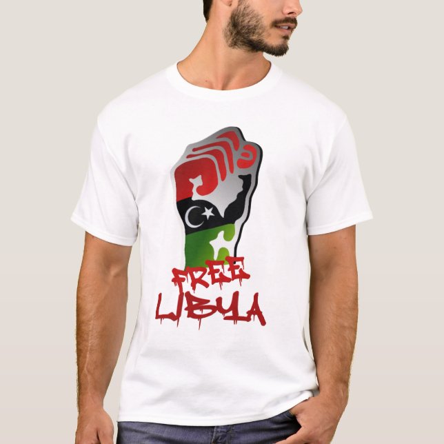 T-shirt Drapeau libyen de l'indépendance de protestateurs (Devant)