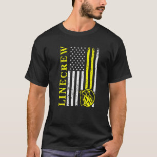 T-shirt Drapeau Lineman Usa American Electrician Engineer