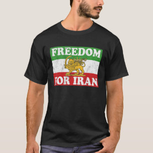 T-shirt Drapeau Lion iranien LIBERTÉ POUR L'IRAN soutenir 