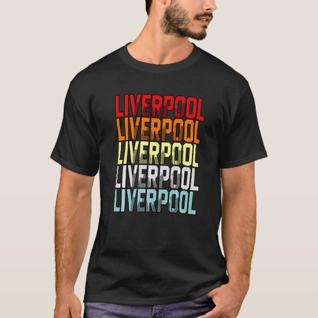 T-shirt Drapeau Liverpool Uk (Devant)