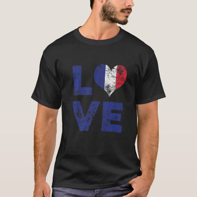 T-shirt Drapeau Love Vintage France (Devant)
