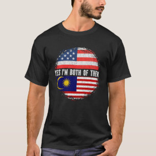 T-shirt Drapeau malaisien des États-Unis Malaisie demi-amé