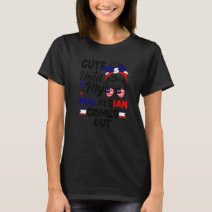 T-shirt Drapeau Malaisien Mignonne Jusqu'À Ma Compagnie Ma