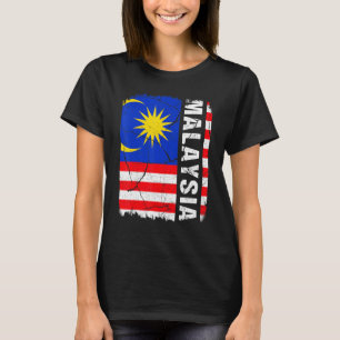 T-shirt Drapeau malaisien vintage Malaisie Pride Roots Her