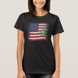 T-shirt Drapeau marocain américain Drapeau marocain