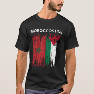 T-shirt Drapeau Marocain Et Palestinien Maroc Et Palestine