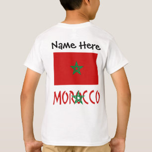 T-shirt Drapeau Marocain Personnalisé Nom Maroc