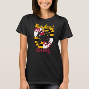 T-shirt Drapeau Maryland Crabe bleu Maryland Girl