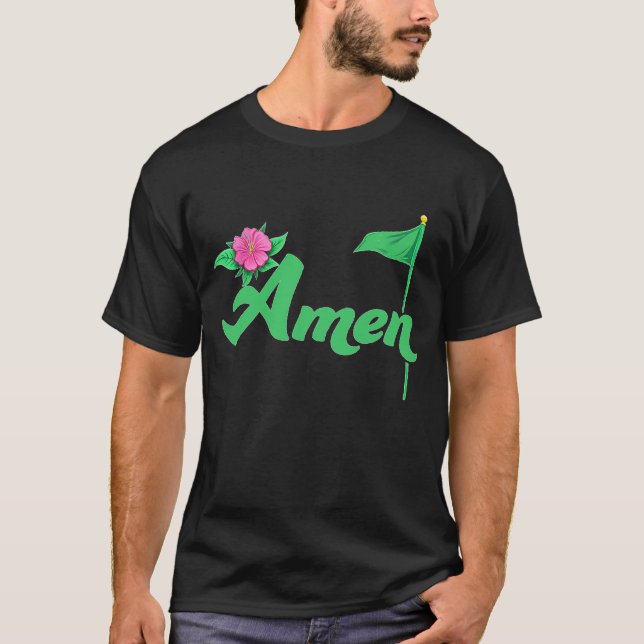 T-SHIRT DRAPEAU MASTERS GOLF AMEN (Devant)