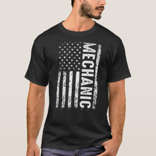 T-shirt Drapeau Mécanique Mécanique Patriotique Mécanique