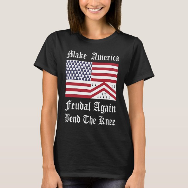 T-shirt Drapeau médiéval rouge blanc bleu héraldique Améri (Devant)