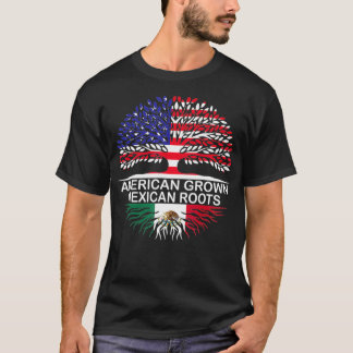 T-shirt Drapeau Meico américain aux racines mexicaines