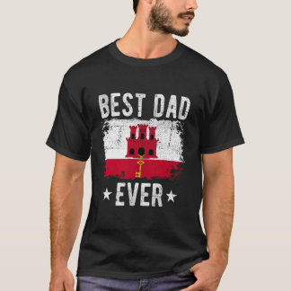 T-shirt Drapeau Meilleur Papa Jamais Gibraltar Meilleur Pa