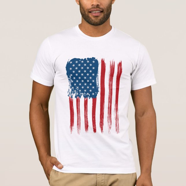 T-shirt Drapeau Mens Bella Canvas T-Shirt-USA (Devant)