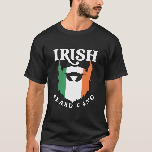 T-shirt Drapeau Mens Irish Beard Ireland  (Devant)