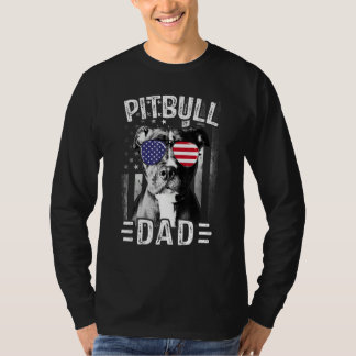 T-shirt Drapeau Mens Meilleur Pitbull Papa Jamais Chien Us