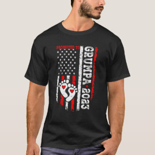T-shirt Drapeau Mens Us Promu À Grumpa Est 2023 Père