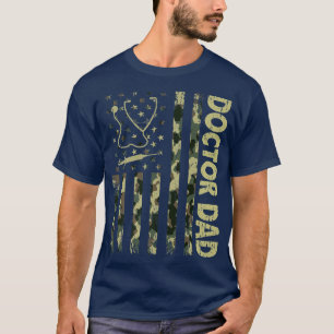 T-shirt Drapeau Mens USA Camoue Docteur Papa Patriotique P