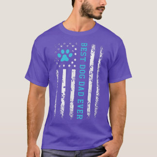 T-shirt Drapeau Mens USA Meilleur Chien Papa Jamais Americ