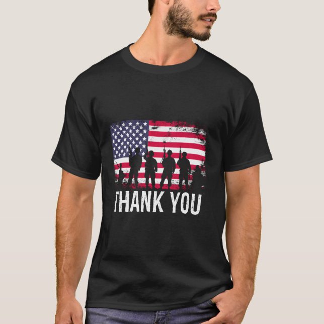 T-shirt Drapeau Merci-US (Devant)