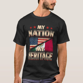 T-shirt Drapeau mexicain américain Mexique Amérique États-