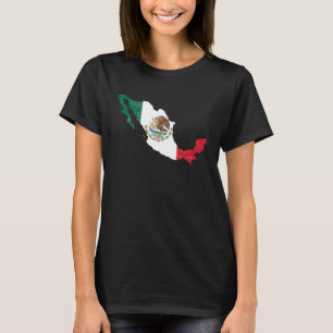 T-shirt Drapeau mexicain avec carte mexicaine en détresse
