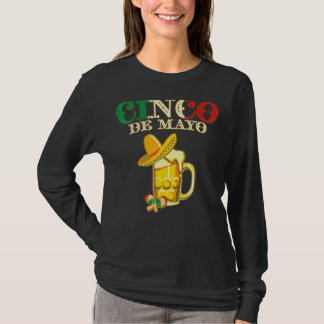T-shirt Drapeau Mexicain Cinco De Mayo Avec Bière Et Marac