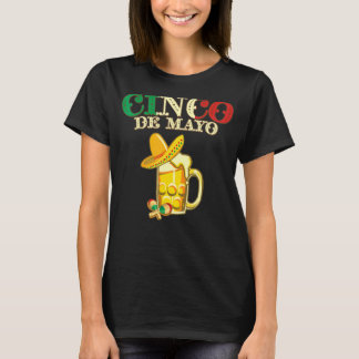T-shirt Drapeau Mexicain Cinco De Mayo Avec Bière Et Marac