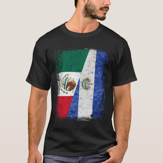 T-shirt Drapeau MEXICAIN El Salvador moitié mexicaine El S (Devant)