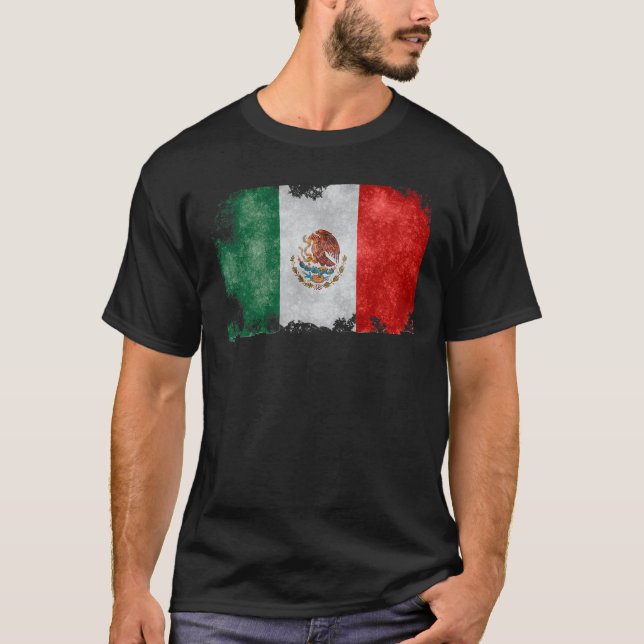 T-shirt Drapeau mexicain en détresse (Devant)