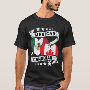 T-shirt Drapeau Mexicain Et Canadien