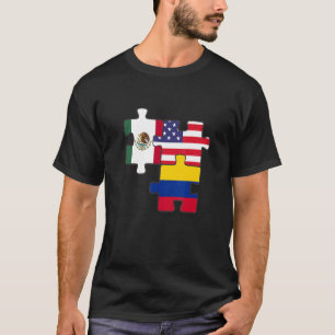 T-shirt Drapeau Mexicain Et Colombien Roots Plus Usa