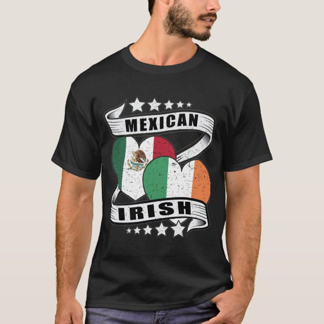T-shirt Drapeau Mexicain Et Irlandais (Devant)