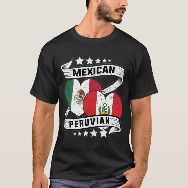 T-shirt Drapeau Mexicain Et Péruvien (Devant)