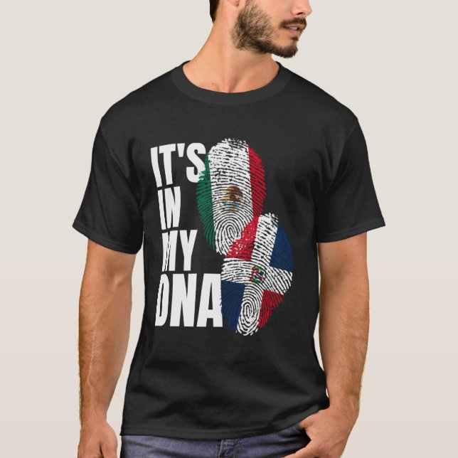T-shirt Drapeau mexicain plus dominicain (Devant)