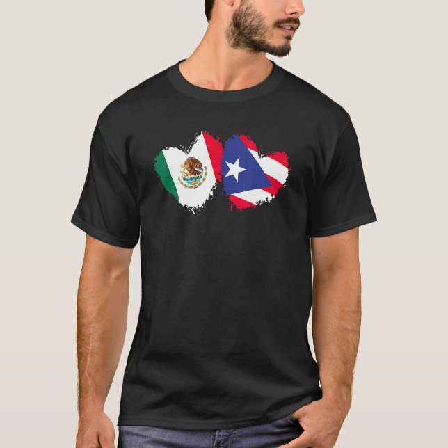 T-shirt Drapeau mexicain Porto Rico Mexique Porto Rico Lo (Devant)