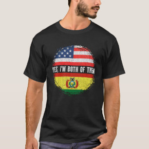T-shirt Drapeau mi-américain bolivien USA Bolivie