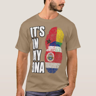 T-shirt Drapeau Mi D'ADN De La Guinée Et Du Costa Rica