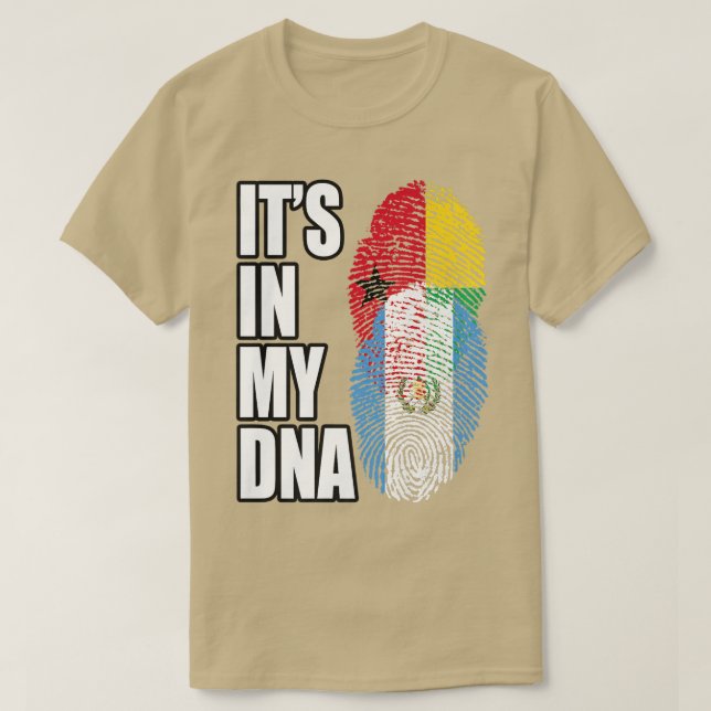 T-shirt Drapeau Mi De L'ADN Guinéen Et Guatémaltèque (Design devant)