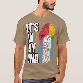 T-shirt Drapeau Mi De L'ADN Guinéen Et Guatémaltèque