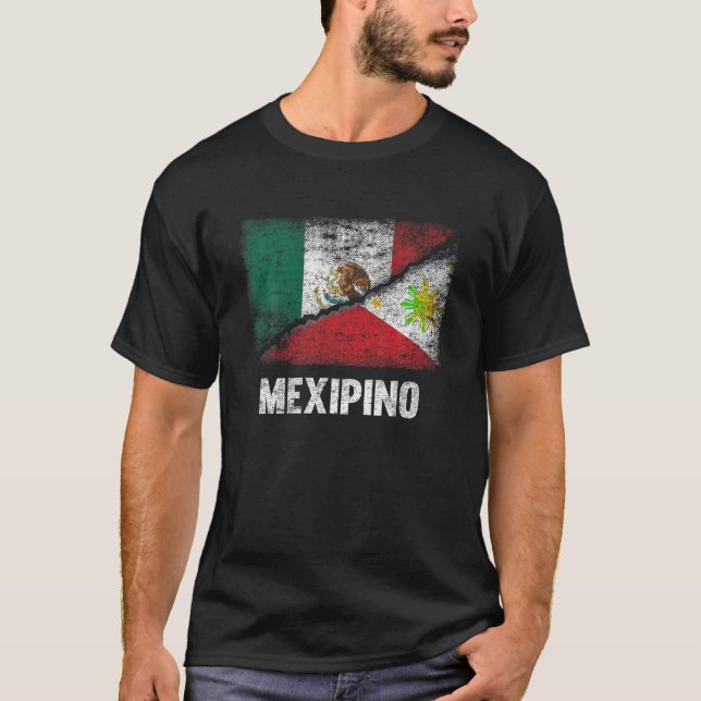 T-shirt Drapeau mi-mexicain mi-philippin Mexique Philippin (Devant)