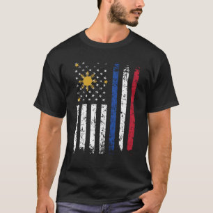 T-shirt Drapeau mi-philippin mi-américain Philippines USA