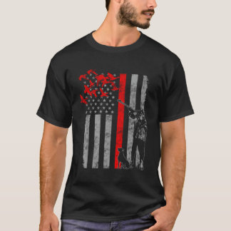 T-shirt Drapeau mince de chasse au canard de la ligne roug