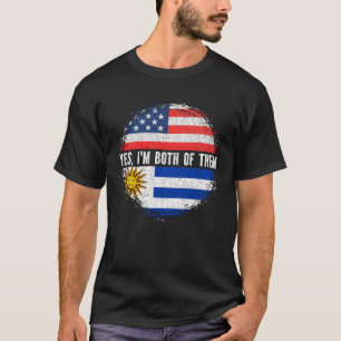 T-shirt Drapeau moitié-américain Uruguay