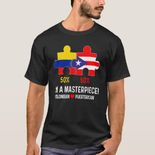T-shirt Drapeau moitié colombien moitié portoricain Carte 