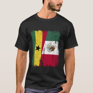 T-shirt Drapeau moitié Ghana Mexique Patrimoine ghanéen me