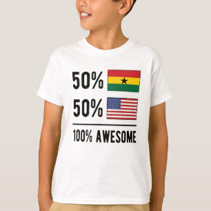 T-shirt Drapeau moitié ghanéen moitié américain Ghana 