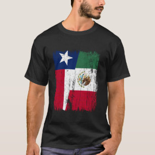 T-shirt Drapeau moitié Texas Mexique Héritage Texan Mexica
