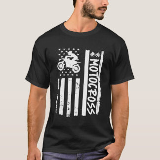 T-shirt Drapeau Motocross Usa
